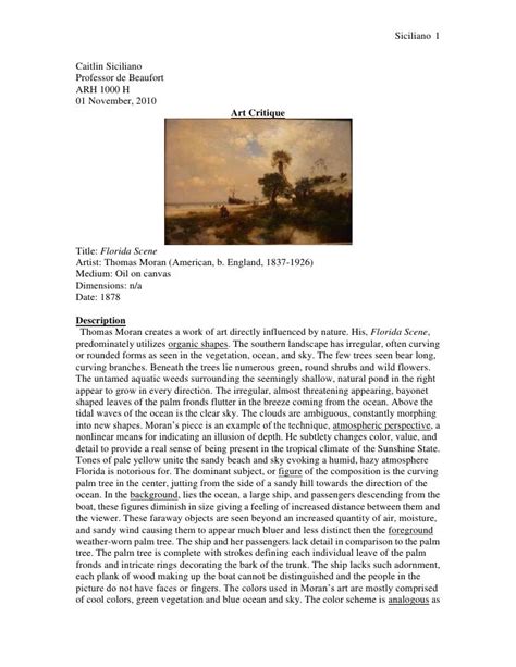 example of art critique paper Epub