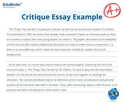 example of critique paper Reader