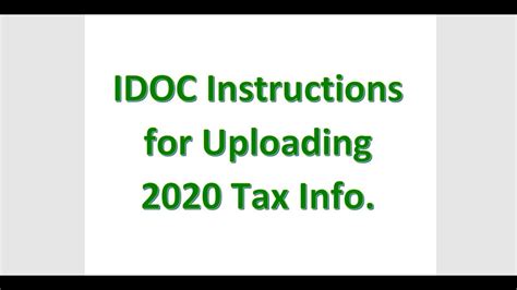 example of federal tax returns on idoc