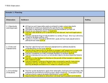 example of tess pre observation answers Ebook Reader