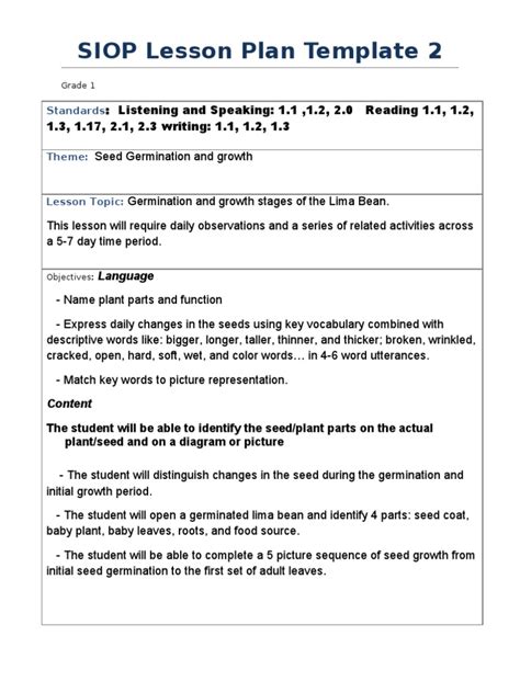 example siop lesson plans for first grade Kindle Editon