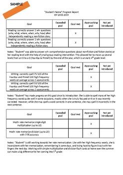 example wording of progress note in iep Ebook Doc