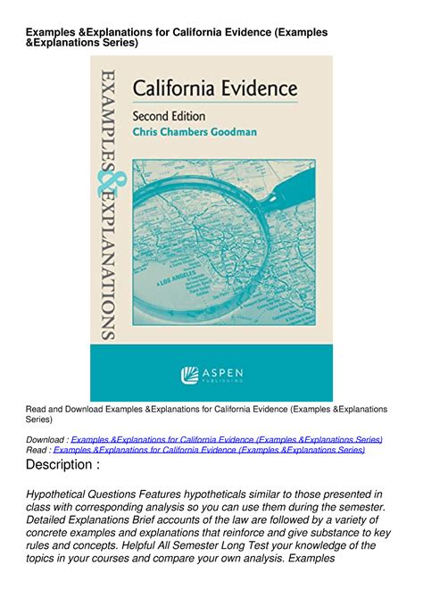 examples and explanations california evidence Kindle Editon