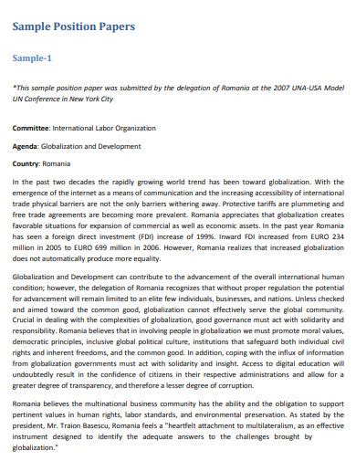 examples of a position paper PDF