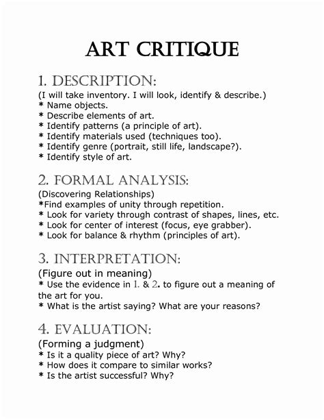 examples of art critique paper Epub