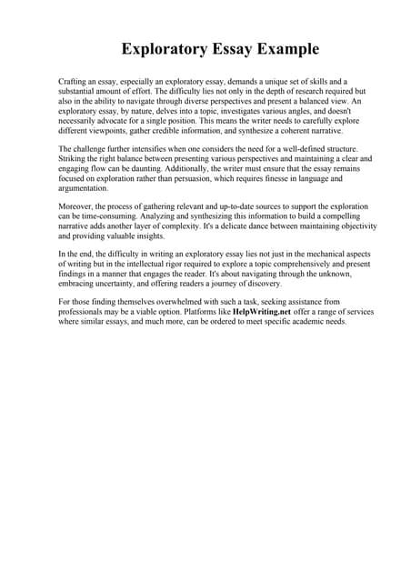 examples of exploratory papers Epub