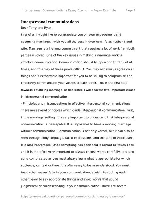 examples of interpersonal communication paper Reader