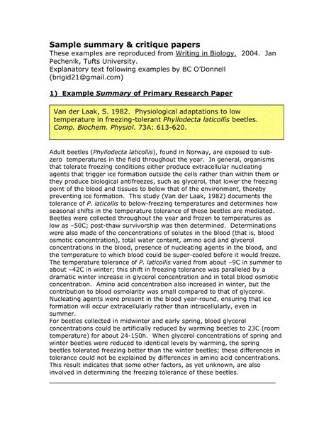 examples of paper summaries Epub