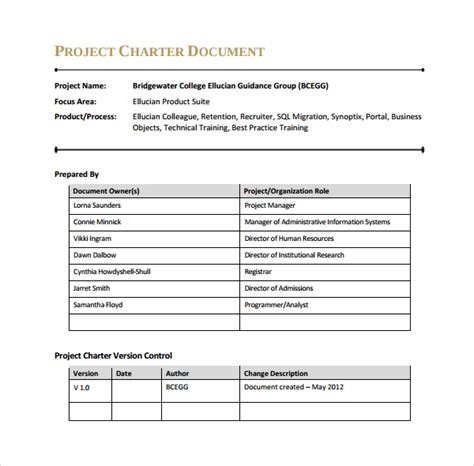examples of project charter document Epub
