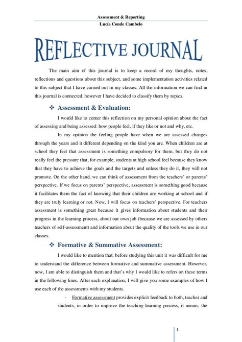 examples of reflective journal writing PDF