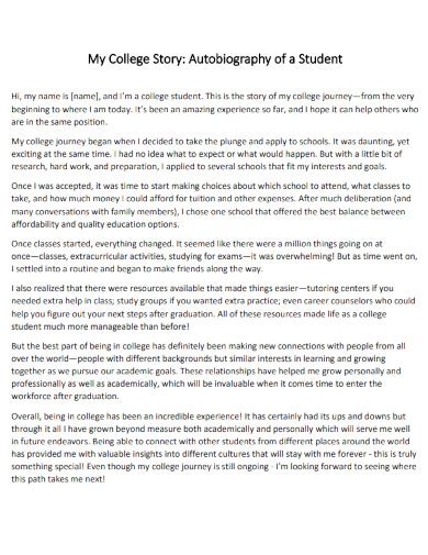 examples of student autobiographies Doc