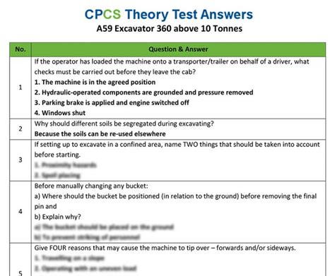 excavator a59 360 theory test answers Doc