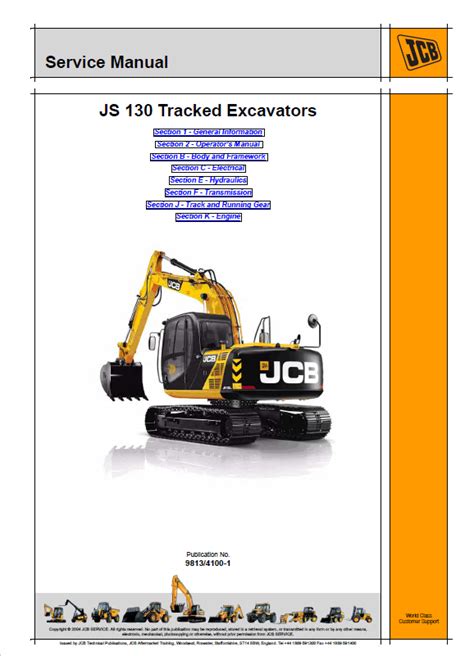 excavator jcb js130 operaters manual pdf PDF