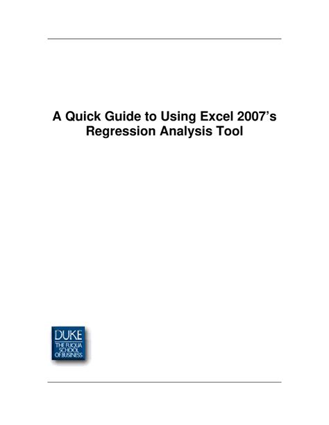 excel 2007 regression guide Doc