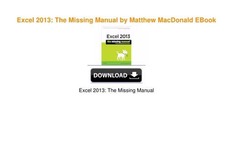 excel 2013 the missing manual Doc