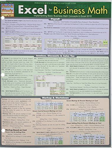 excel for business math quick study computer PDF