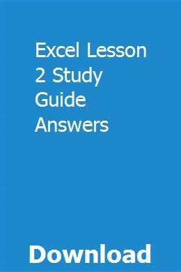 excel lesson 2 study guide Epub