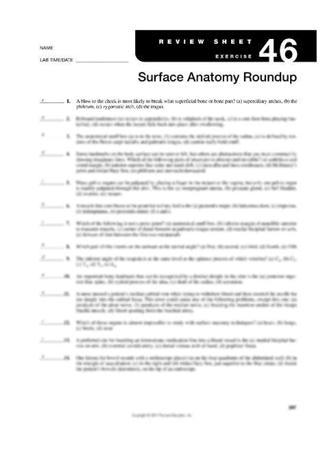 exercise 46 surface anatomy roundup answers Epub