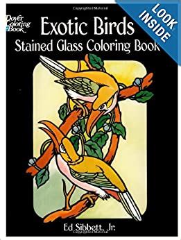 exotic birds stained glass coloring book Doc