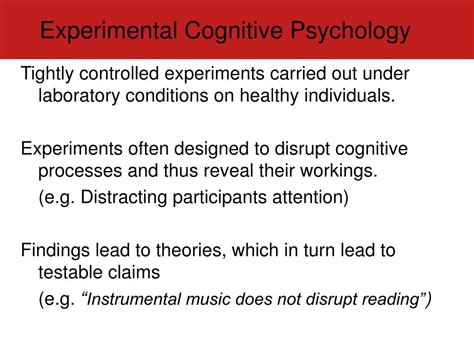 experimental cognitive psychology and its applications decade of behavior Reader