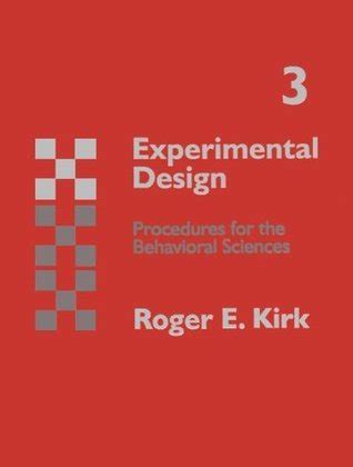 experimental design procedures for the behavioral sciences Reader