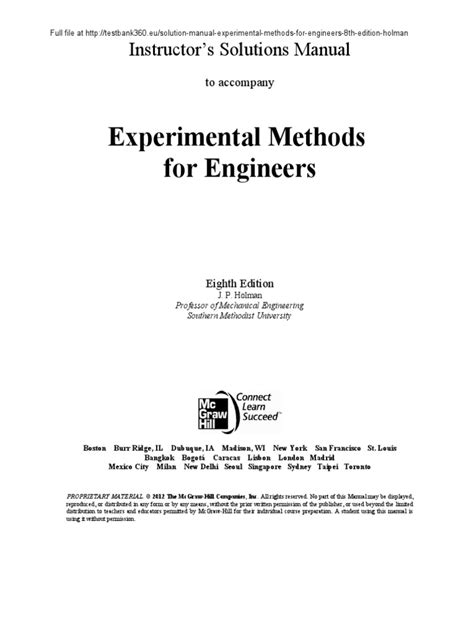 experimental methods for engineers holman solution manual PDF