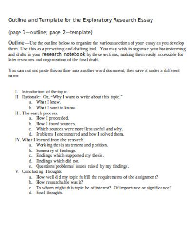 exploratory research paper outline PDF
