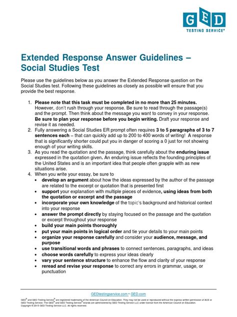 extended response answer sheet Reader