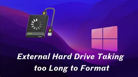 external hard drive taking too long to format