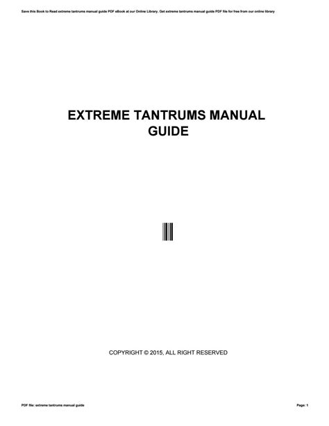 extreme tantrums manual guide Reader