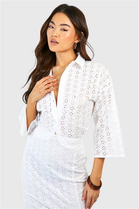 eyelet button down shirt