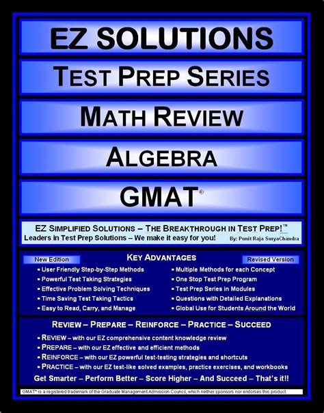 ez solutions test prep series math review algebra gmat Reader