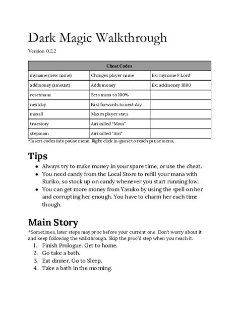 F Lord Dark Magic 6 0 Walkthrough