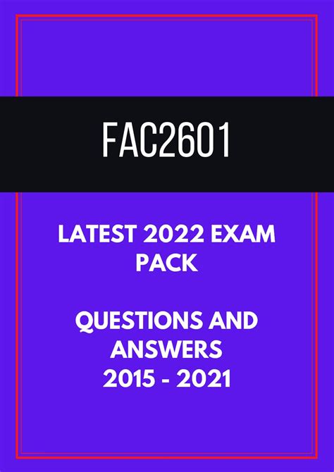 fac2601 exam question and answers Kindle Editon