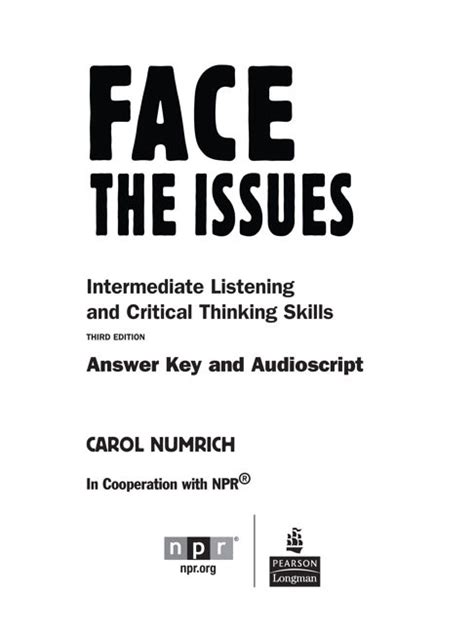 face the issues third edition answer key Reader