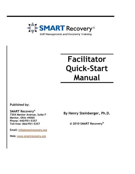 facilitator quick start manual smart recovery PDF