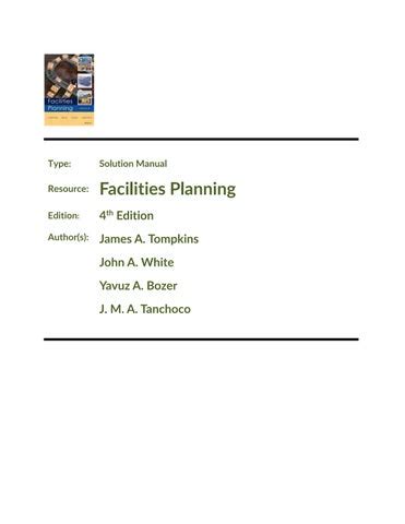 facilities planning 4th edition solutions manual Kindle Editon