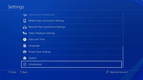 factory reset a ps4