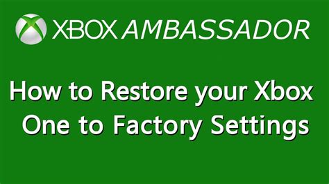 factory restore xbox one