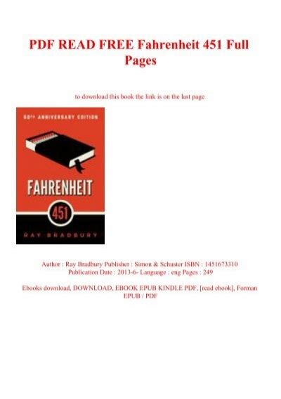 fahrenheit 451 read online free Doc