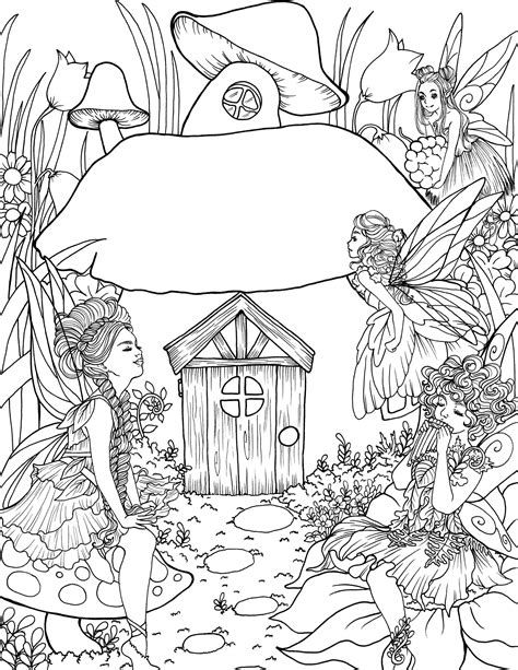 fairies garden images postcard coloring Kindle Editon