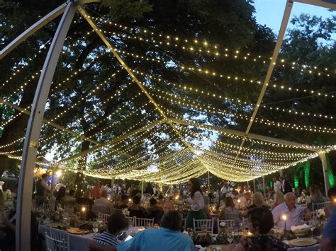 fairy lights in tent