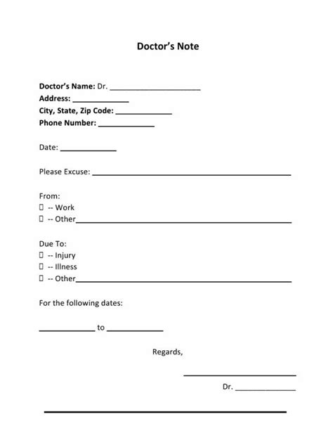 fake doctor note