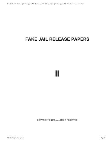 fake jail release papers Ebook Kindle Editon