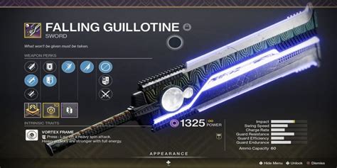 falling guillotine god roll