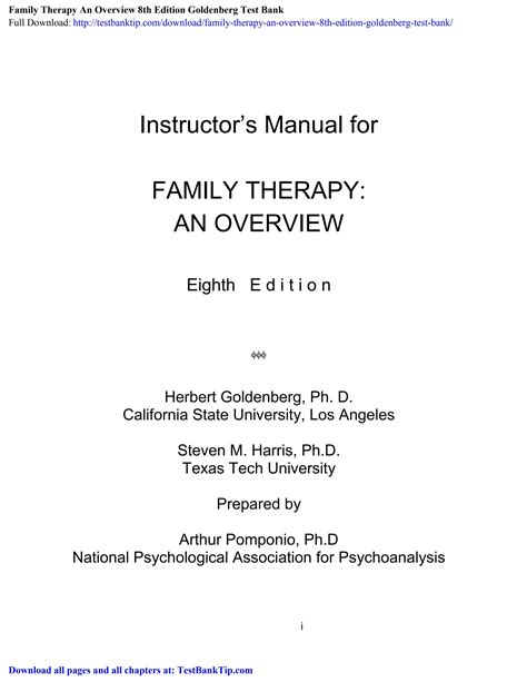 family therapy an overview 8th edition goldenberg pdf Epub