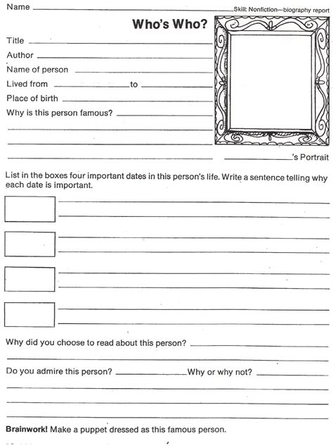 famous person report template grade 2 pdf Epub