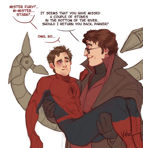 fan art peter parker x otto octavious