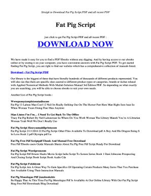 fat pig script Ebook Doc