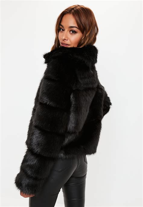 faux fur black coat